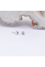 BVLA 2.5mm Pave Circle with Genuine Grade AA Grey Sapphire in 14k White Gold Threadless End by BVLA!