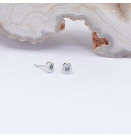 BVLA 2.5mm Pave Circle Grey Sapphire White Gold Threadless Ends