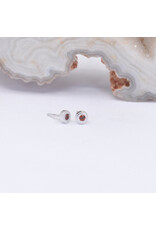 BVLA 2.5mm Pave Circle with Genuine Grade AA Garnet in 14k White Gold Threadless End by BVLA!