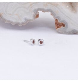 BVLA 2.5mm Pave Circle Garnet White Gold Threadless Ends