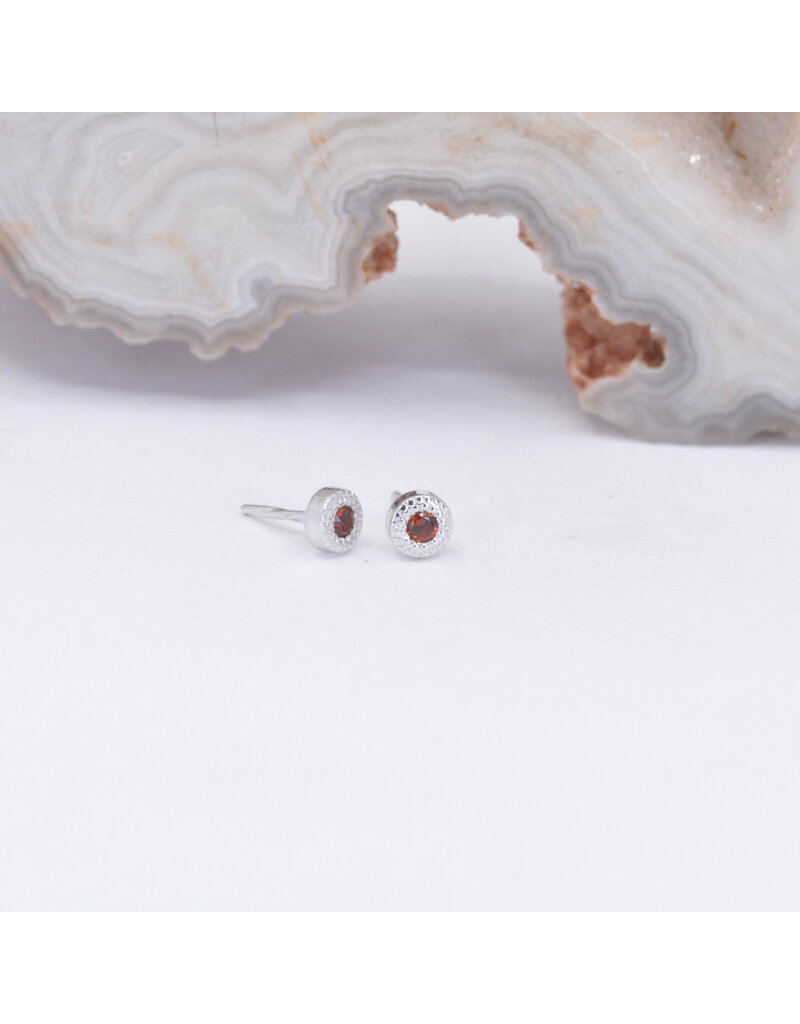 BVLA 2.5mm Pave Circle with Genuine Grade AA Garnet in 14k White Gold Threadless End by BVLA!
