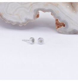 BVLA 2.5mm Pave Circle Champagne Sapphire White Gold Threadless Ends