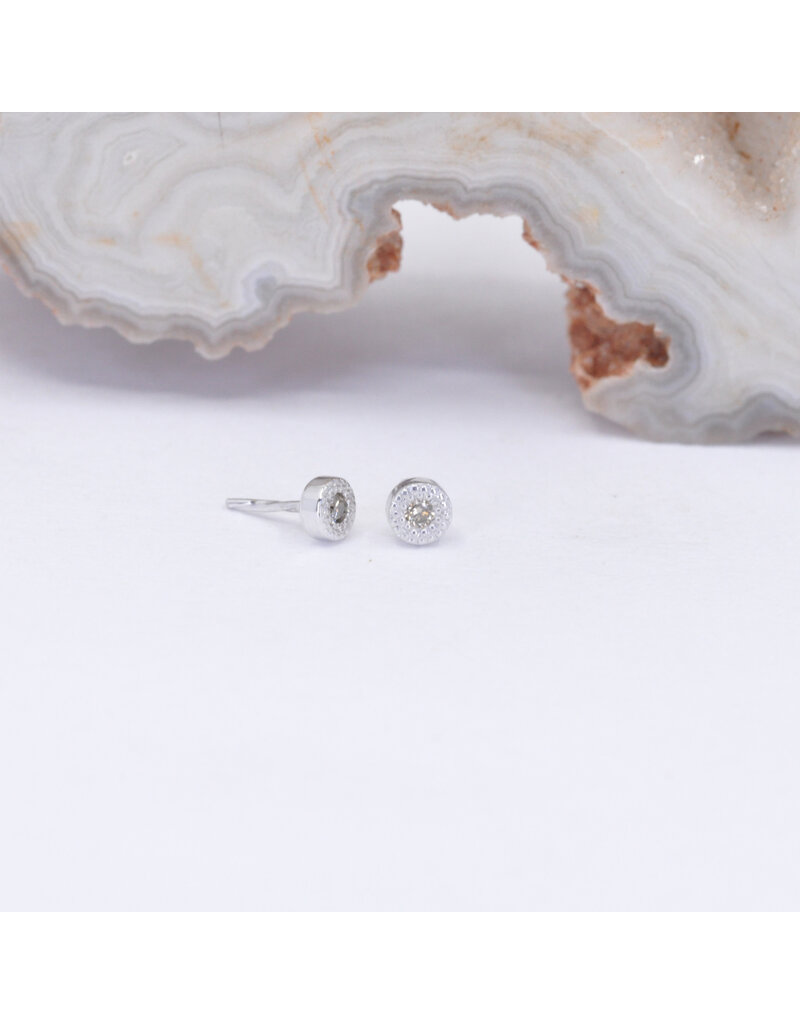 BVLA 2.5mm Pave Circle with Champagne Sapphire in 14k White Gold Threadless End by BVLA!