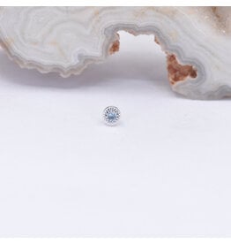 BVLA 2.5mm Pave Circle Swiss Blue Topaz White Gold Threadless Ends