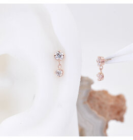 BVLA 2.5mm Duet Diamond 14k Gold Threadless Ends