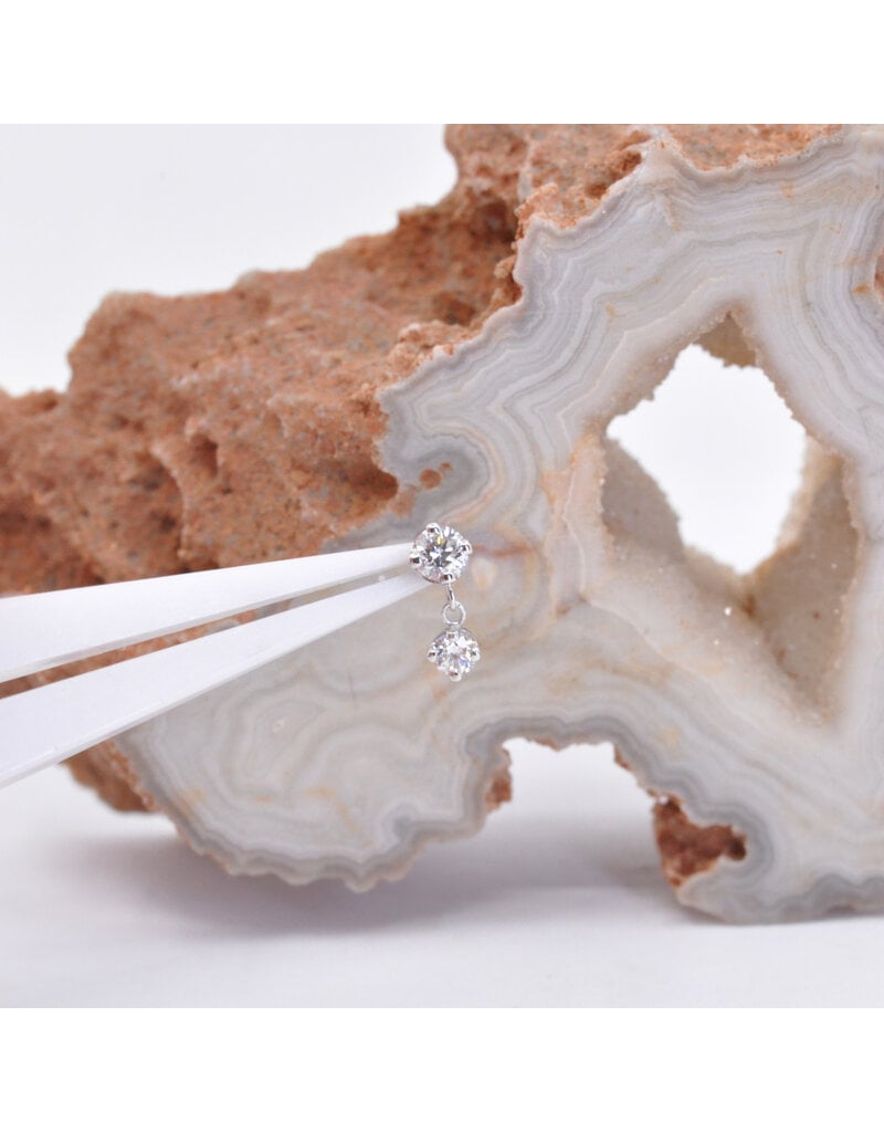 BVLA Duet with 2.5mm & 2mm Genuine VS Diamonds in 14k Gold Threadless Ends by BVLA!