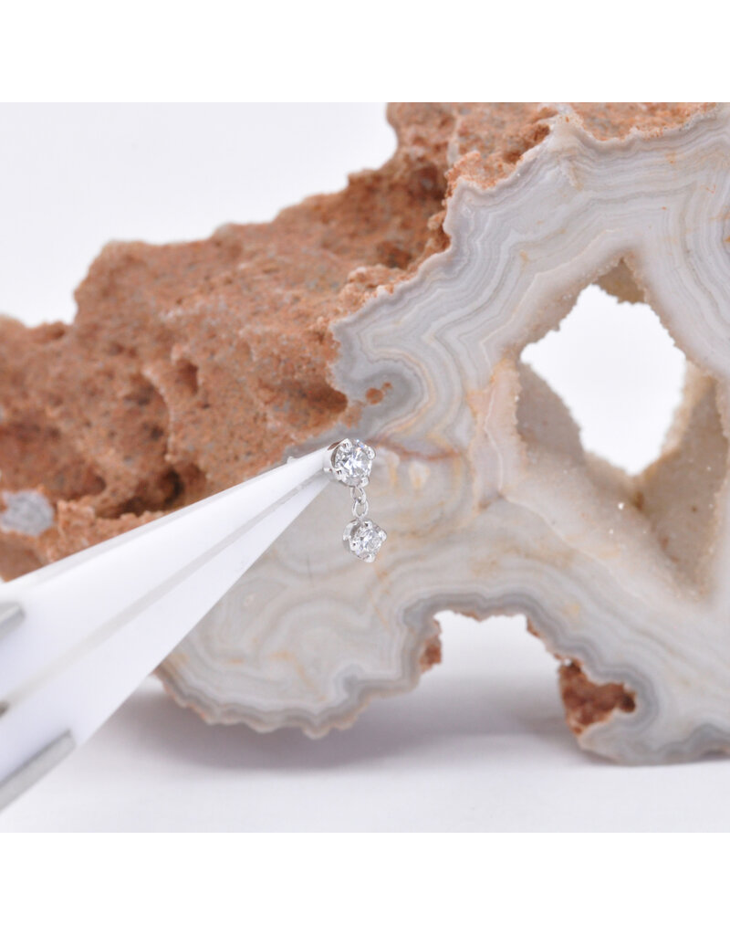 BVLA Duet with 2.5mm & 2mm Genuine VS Diamonds in 14k Gold Threadless Ends by BVLA!
