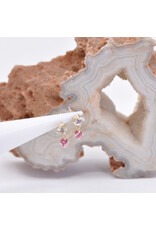 BVLA Duet with Faceted Rainbow Moonstone and Padparadscha Sapphire in 14k Yellow Gold Threadless Ends by BVLA!