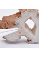 BVLA Duet with Faceted Rainbow Moonstone and Padparadscha Sapphire in 14k Yellow Gold Threadless Ends by BVLA!