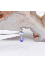 BVLA Duet with 3mm Mercury Mist Topaz and 2.5mm Genuine Grade AA Tanzanite in 14k White Gold 16g Threaded Ends by BVLA!