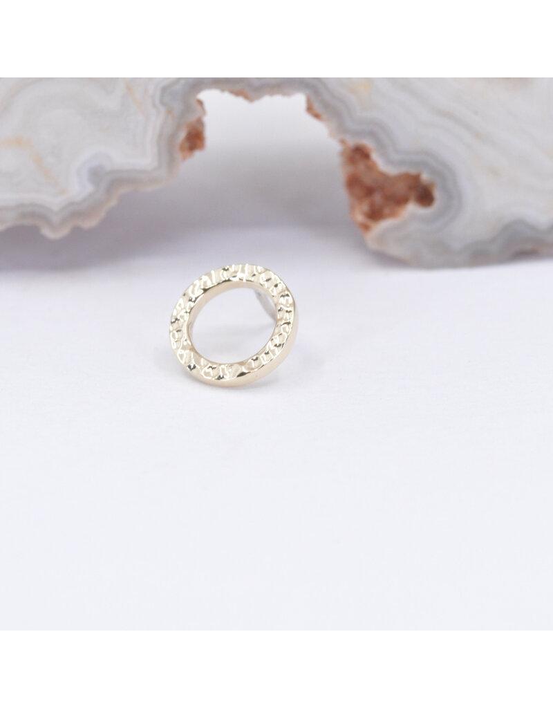 BVLA  6mm Hammered Open Circle in 14k Gold Threadless Ends by BVLA!