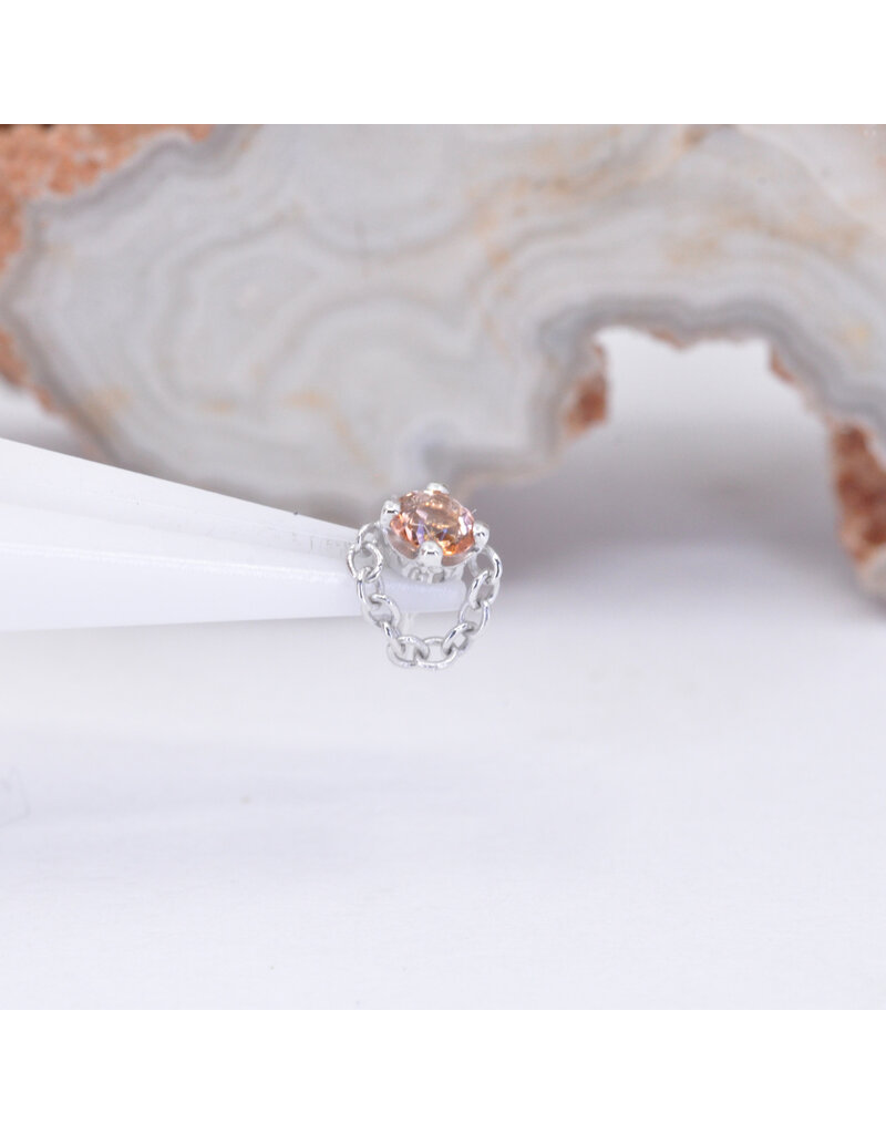 BVLA Rianna with Grade AA Peach Topaz in 14k White Gold Threadless End by BVLA!