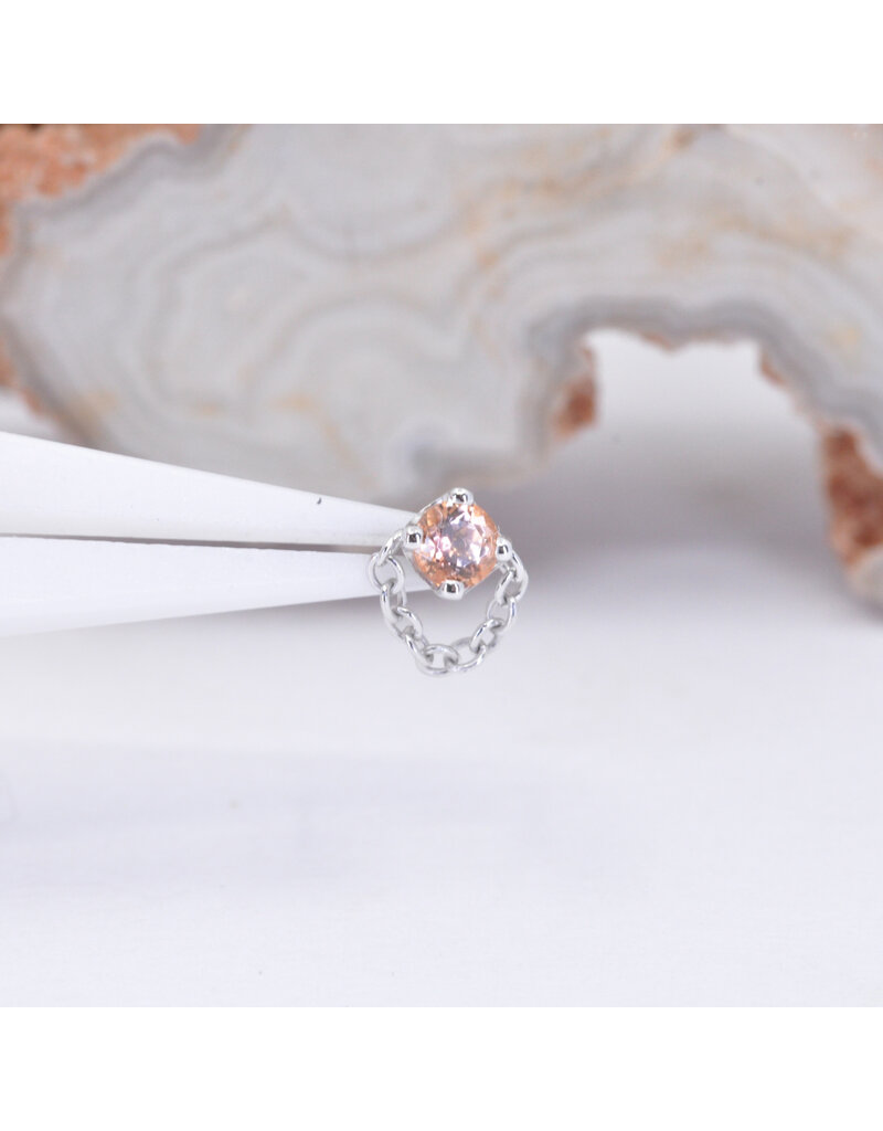 BVLA Rianna with Grade AA Peach Topaz in 14k White Gold Threadless End by BVLA!