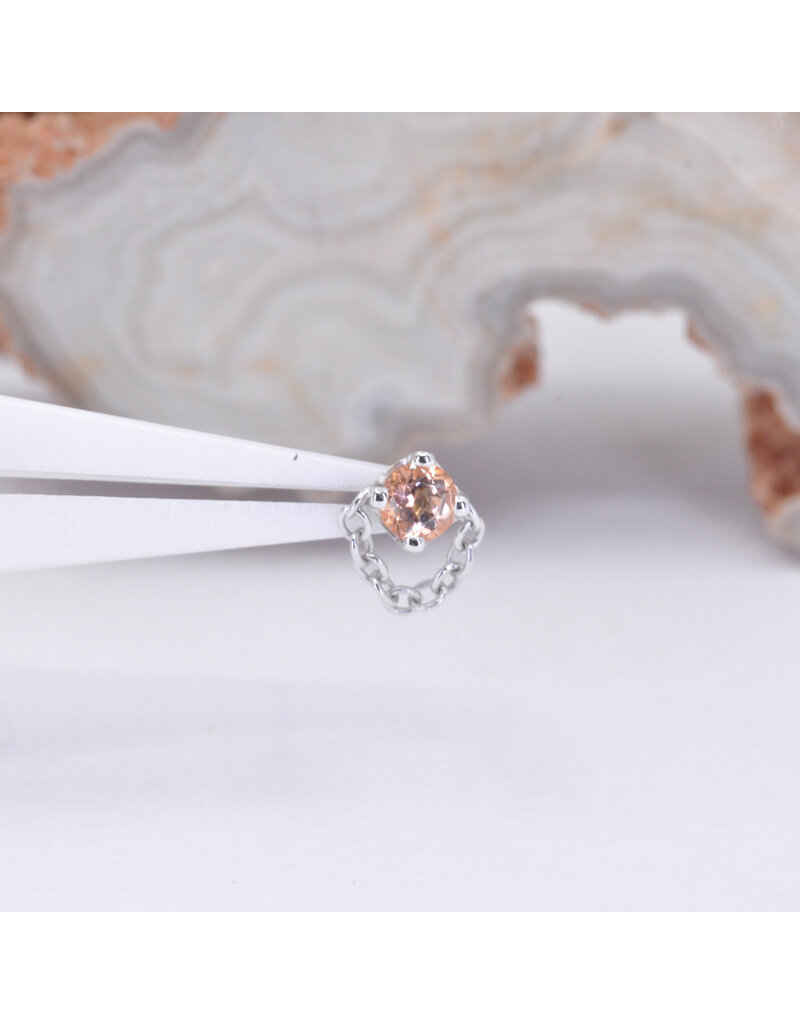 BVLA Rianna with Grade AA Peach Topaz in 14k White Gold Threadless End by BVLA!