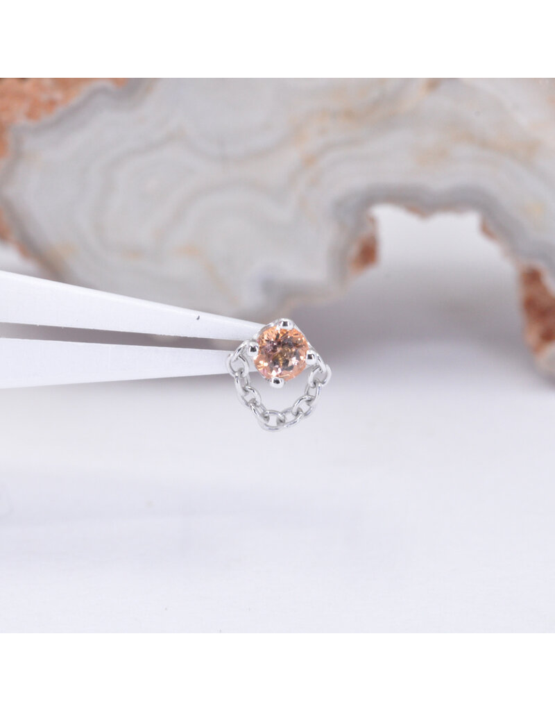 BVLA Rianna with Grade AA Peach Topaz in 14k White Gold Threadless End by BVLA!