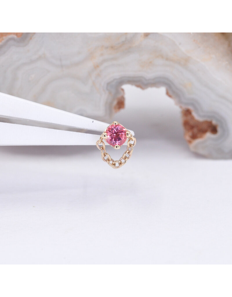 BVLA Rianna with Padparadscha Sapphire in 14k Yellow Gold Threadless End by BVLA!