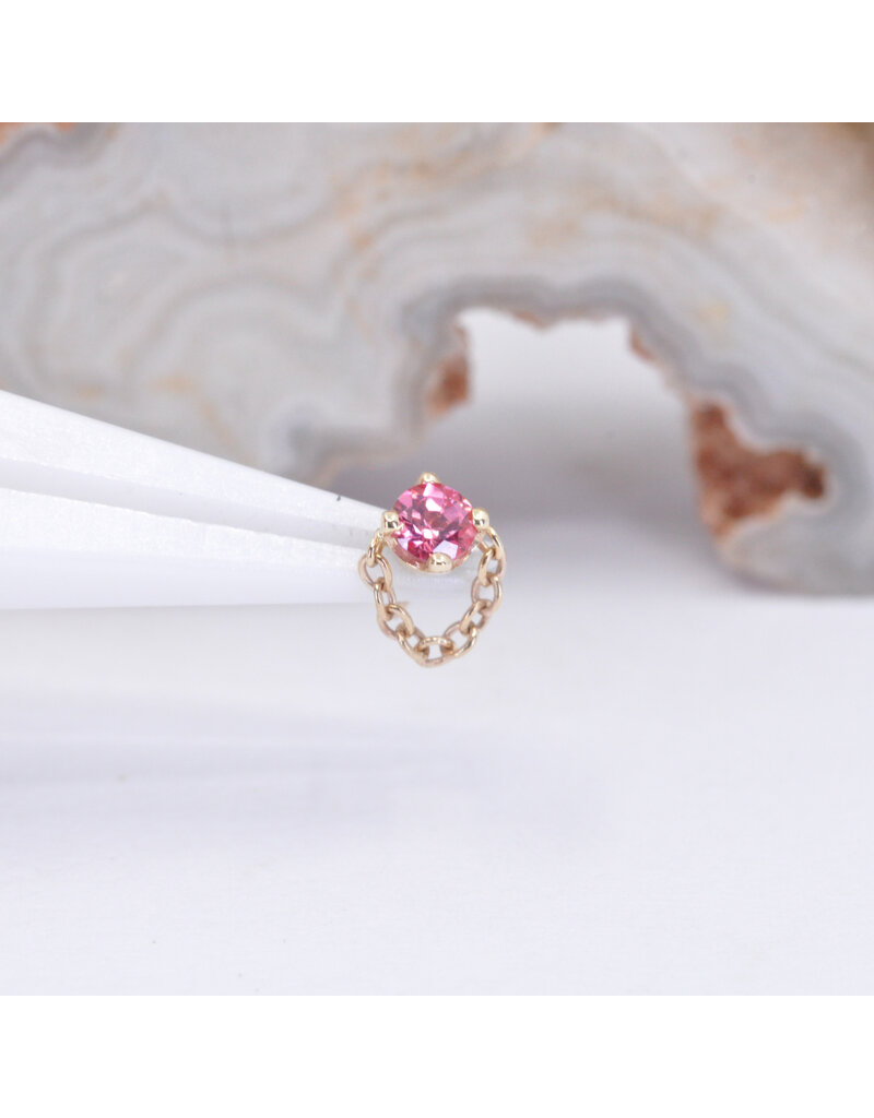 BVLA Rianna with Padparadscha Sapphire in 14k Yellow Gold Threadless End by BVLA!