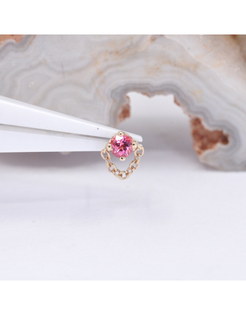 BVLA Rianna with Padparadscha Sapphire in 14k Yellow Gold Threadless End by BVLA!