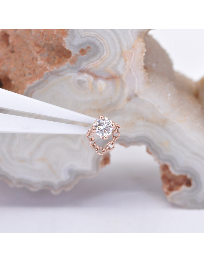 BVLA Rianna with Genuine VS Diamond in 14k Gold Threadless Ends by BVLA!