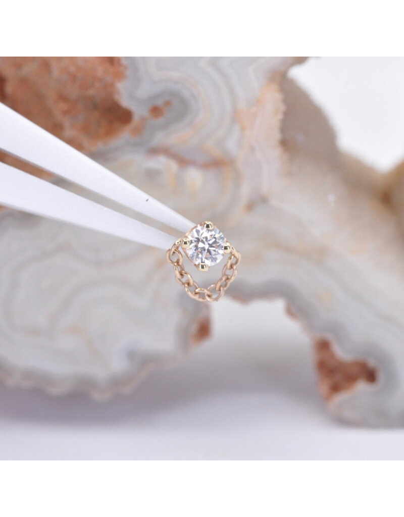 BVLA Rianna with Genuine VS Diamond in 14k Gold Threadless Ends by BVLA!
