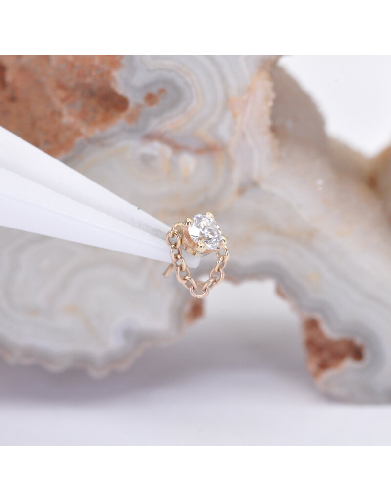 BVLA Rianna with Genuine VS Diamond in 14k Gold Threadless Ends by BVLA!