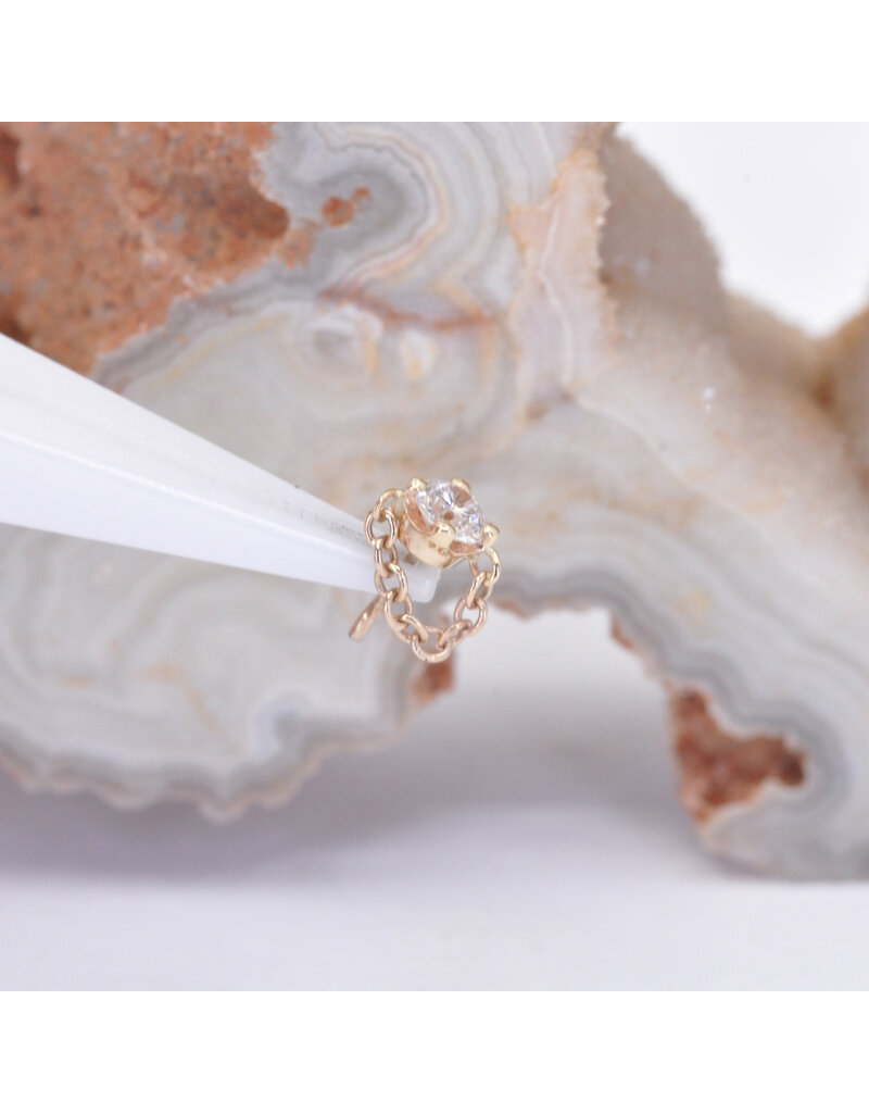 BVLA Rianna with Genuine VS Diamond in 14k Gold Threadless Ends by BVLA!
