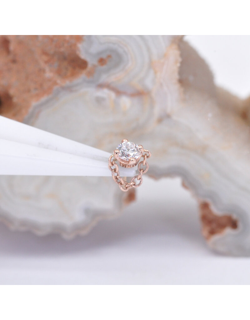 BVLA Rianna with Genuine VS Diamond in 14k Gold Threadless Ends by BVLA!