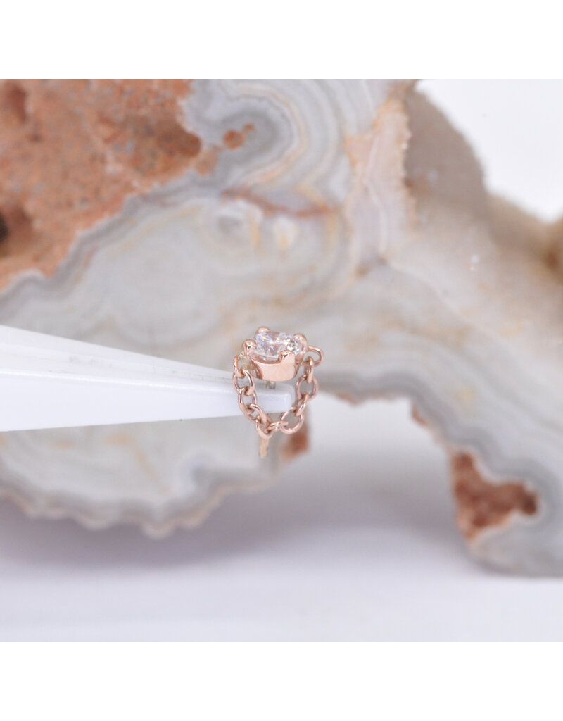 BVLA Rianna with Genuine VS Diamond in 14k Gold Threadless Ends by BVLA!