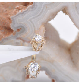BVLA Rianna Diamond Yellow Gold 16g 1/4" Rook Curve