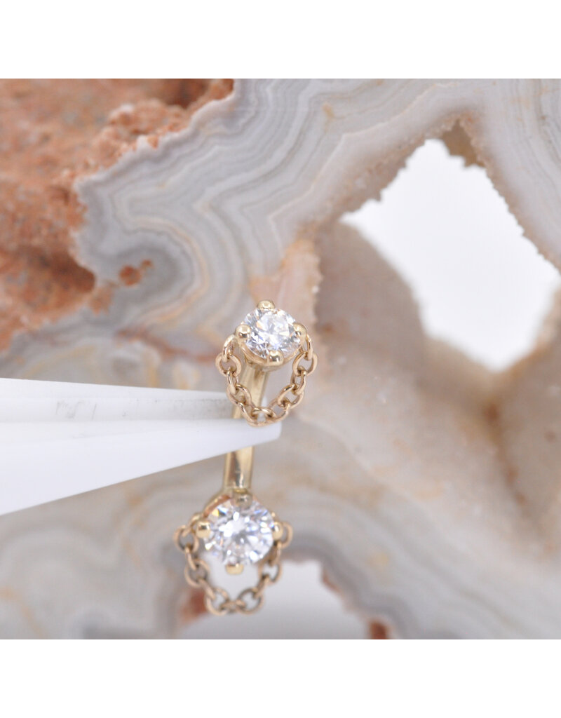 BVLA 16g 1/4" Rianna with Genuine VS Diamond in 14k Yellow Gold Rook Curve by BVLA!