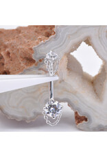 BVLA 14g 7/16" Rianna with CZ in 14k White Gold Navel Curve by BVLA!