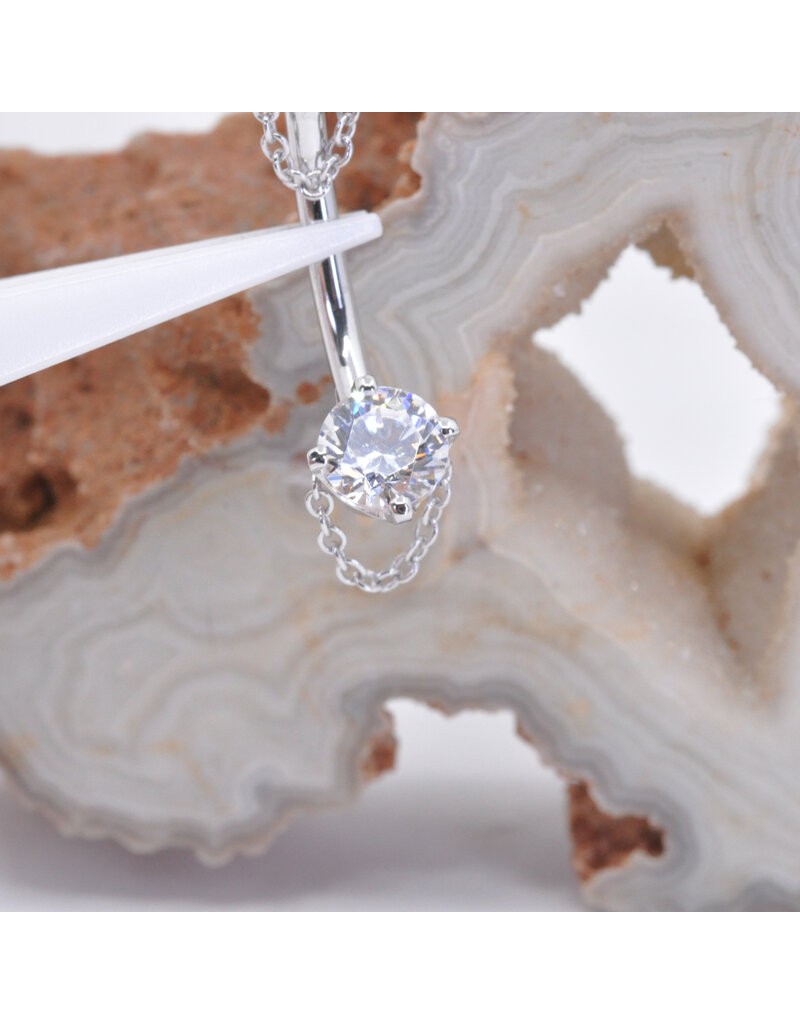 BVLA 14g 7/16" Rianna with CZ in 14k White Gold Navel Curve by BVLA!