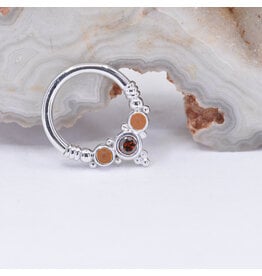 BVLA Sylvie Carnelian & Red Diamond White Gold 16g 5/16" Seam Ring