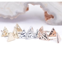 BVLA Hammered Triangle 14k Gold Threadless Ends