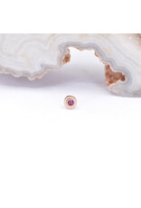 BVLA Pave Circle Threadless End 14k Rose Gold 2.5mm Ruby AA