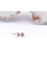 BVLA 2.5mm Pave Circle with Grade AA London Blue Topaz in 14k Rose Gold Threadless End by BVLA!
