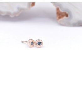 BVLA 2.5mm Pave Circle London Blue Topaz Rose Gold Threadless Ends