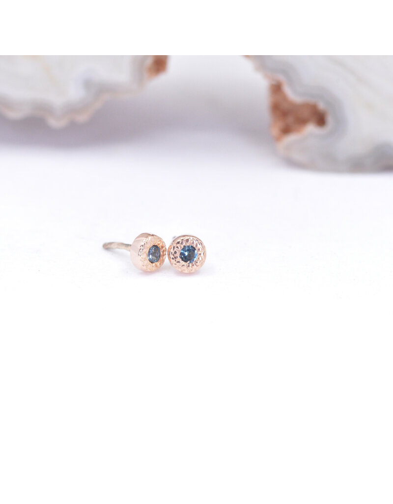 BVLA 2.5mm Pave Circle with Grade AA London Blue Topaz in 14k Rose Gold Threadless End by BVLA!