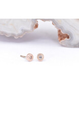 BVLA 2.5mm Pave Circle with Champagne Diamond in 14k Rose Gold Threadless End by BVLA!