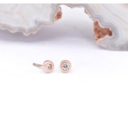 BVLA 2.5mm Pave Circle Champagne Diamond Rose Gold Threadless Ends
