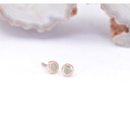 BVLA 2.5mm Pave Circle Chrysoprase Rose Gold Threadless Ends