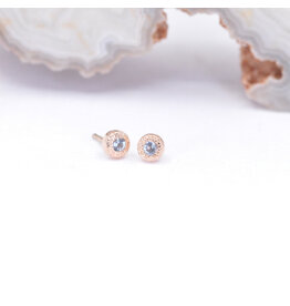 BVLA 2.5mm Pave Circle Swiss Blue Topaz Rose Gold Threadless Ends