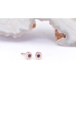 BVLA 2.5mm Pave Circle with Genuine Grade AA Amethyst in 14k Rose Gold Threadless End by BVLA!