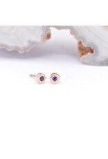 BVLA Pave Circle Threadless End 14k Rose Gold 2.5mm Amethyst AA