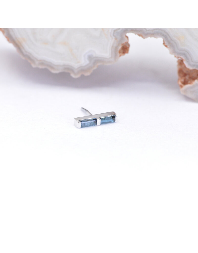 BVLA Rosalia with Grade AA London Blue Topaz in 14k White Gold Threadless End by BVLA!