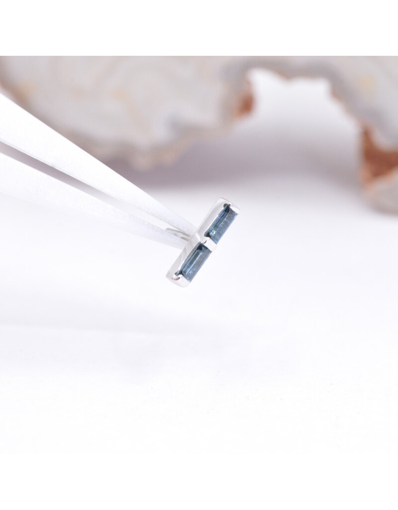 BVLA Rosalia with Grade AA London Blue Topaz in 14k White Gold Threadless End by BVLA!