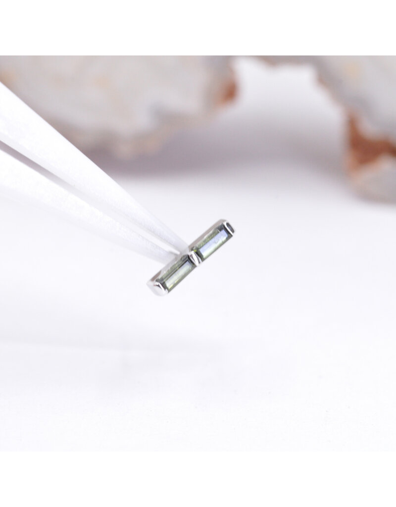 BVLA Rosalia with Grade AA Green Tourmaline in 14k White Gold Threadless End by BVLA!
