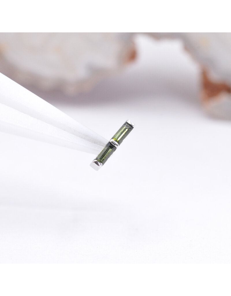 BVLA Rosalia with Grade AA Green Tourmaline in 14k White Gold Threadless End by BVLA!