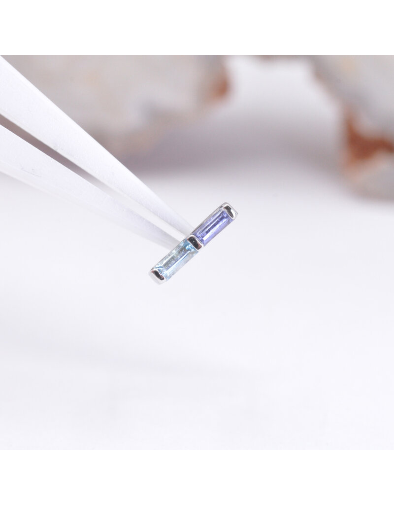 BVLA Rosalia with Swiss Blue Topaz and Genuine Grade AA Iolite in 14k White Gold Threadless End by BVLA!