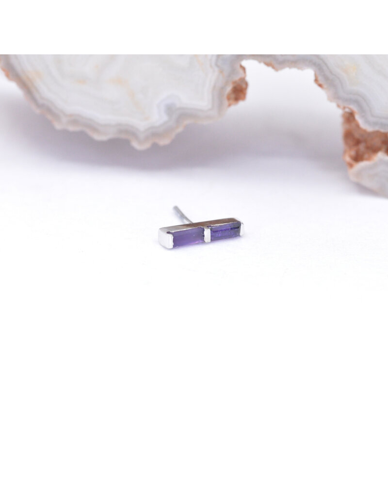 BVLA Rosalia with Amethyst and Sandblasted Amethyst in 14k White Gold Threadless End by BVLA!